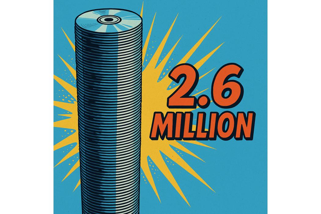 Würde man alle Daten, die bis 2020 erstellt wurden, auf DVDs brennen, ergäbe das einen Turm von 2,6 Millionen Kilometer Höhe. | Grafik: KI