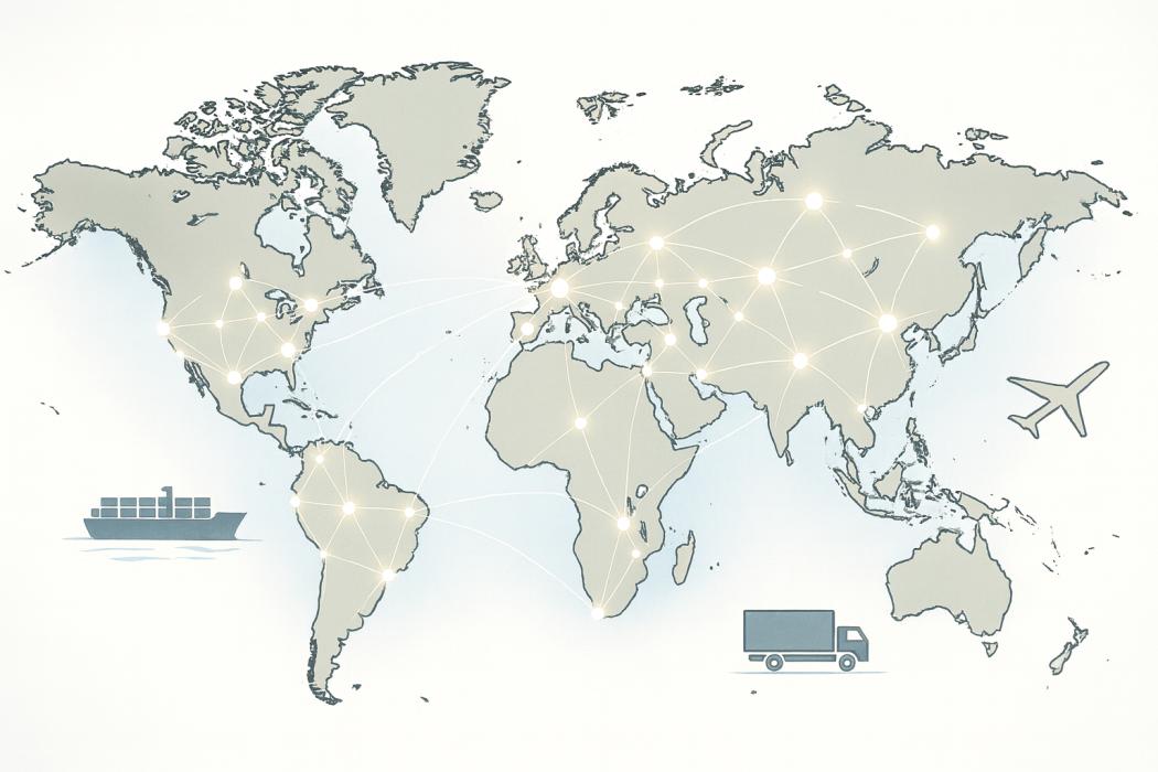 Vernetzt, effizient, zukunftssicher: Das globale Logistiknetz bildet das Rückgrat der internationalen Wachstumsstrategie von DSV. (Symbolbild: KI-generiert)