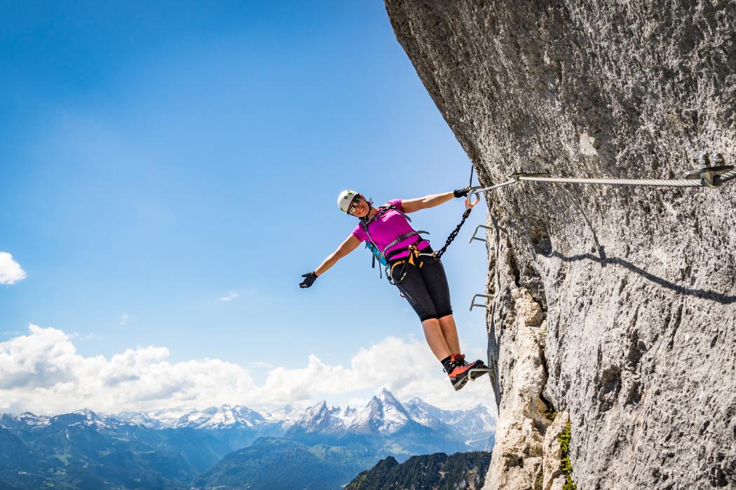 Watzmannblick vom Hochthron Klettersteig am Untersberg. | Foto: Bergerlebnis Berchtesgaden