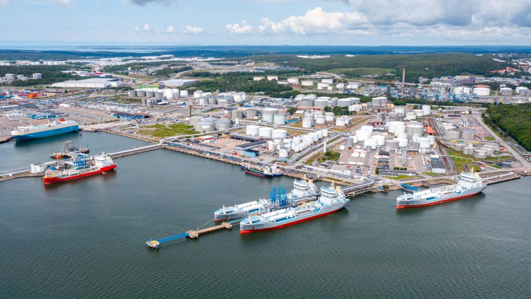Im Bild der Göteborger Energiehafen, in dem Inter Terminals Sweden tätig ist. Foto: Hafen von Göteborg.
