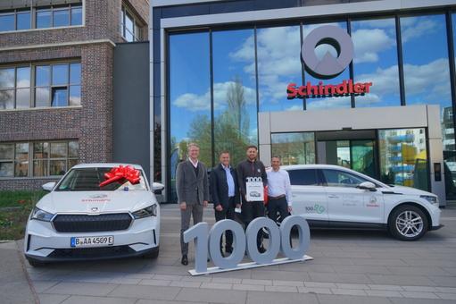 Richtig große Flotte: Schindler hat mittlerweile 1.000 Enyaq im Fuhrpark. | Foto: Skoda Auto