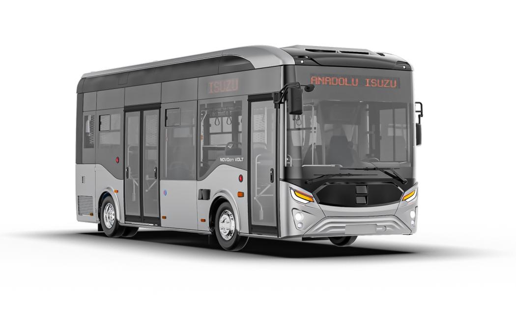 Der Novocity Volt besitzt auf dem Dach Lithium-Ionen-Batterien (LFP-Hybrid) mit einer Kapazität von 268 kWh und 600 V Nennspannung verbaut. Geladen wird das Fahrzeug über einen CCS-Typ-2-Stecker mit bis zu 150 kW Ladeleistung. (Grafik: Anadolu Isuzu)