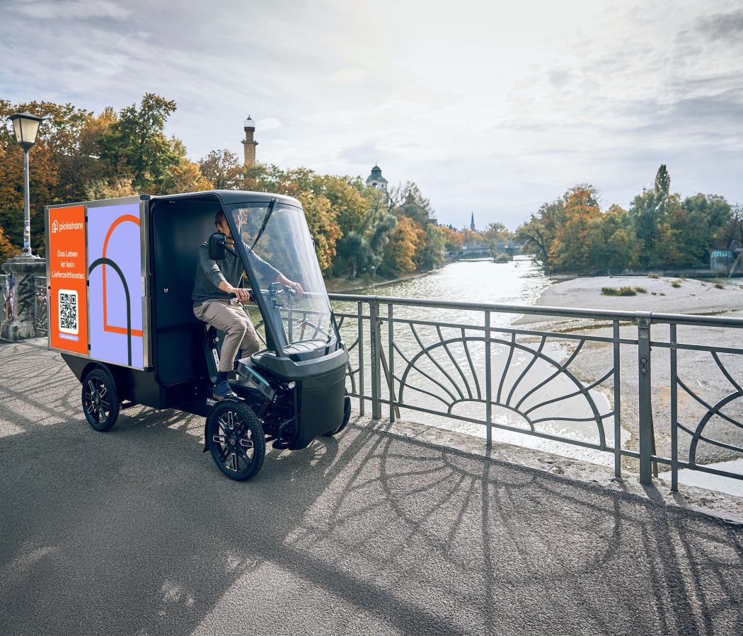 Besser liefern an der Isar: Pickshare setzt auf die E-Cargobikes von Mubea und startet damit in München durch. | Foto: Pickshare