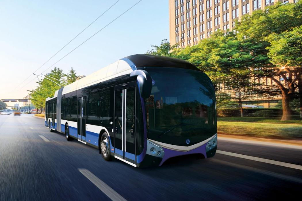 Künftig auf Esslingens Straßen unterwegs: Oberleitungsbusse von Skoda. (Grafik: Skoda)