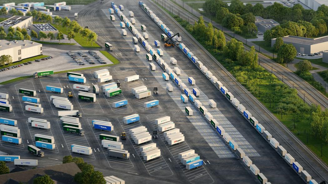 Das neue Terminal soll hunderttausende Lkw-Verkehre pro Jahr auf die Schiene verlagern. (Bild: CargoBeamer)