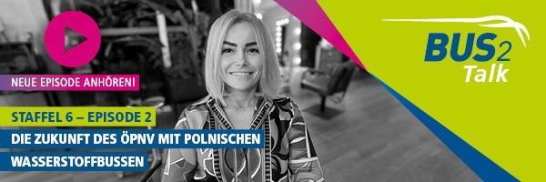 Im Podcast verrät Katarzyna Piec von NesoBus mehr über den Wasserstoffbus des polnischen Herstellers und die ebenfalls vom Unternehmen entwickelte Wasserstoffwertschöpfungskette – von der Produktion über ein wachsendes Netz an Tankstellen bis hin zu den Bussen selbst. (Foto: Messe Berlin GmbH)
