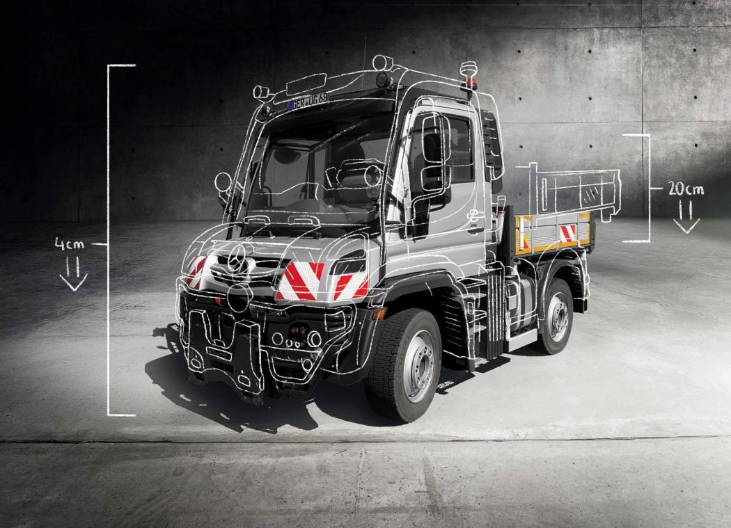 Die Beladehöhe liegt rund 20 Zentimeter unter der bisherigen Beladehöhe des Serien-Unimog U 219. (Foto: Daimler Truck AG)