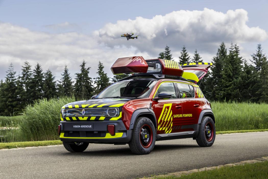Gar nicht abgehoben: Der Vision 4Rescue ist ein fahrbereites Demomodell. | Foto: Renault